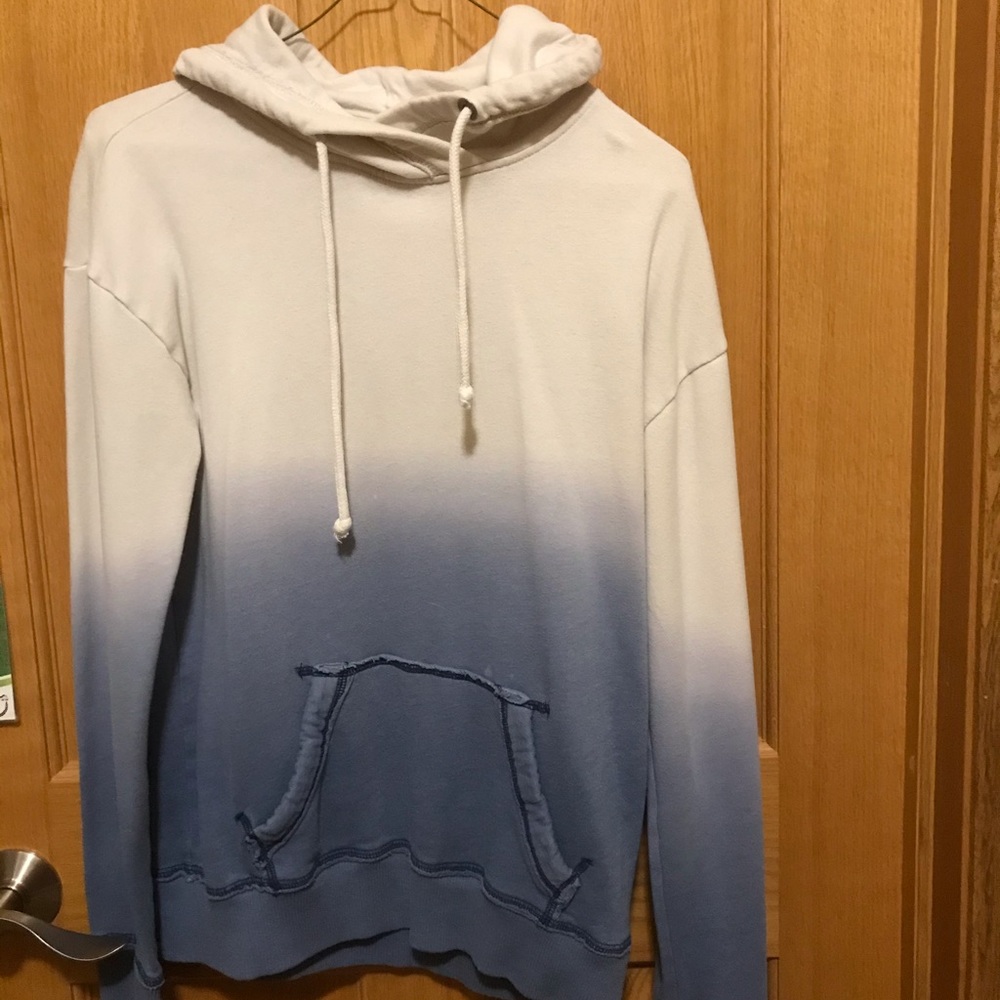 Hollister white to blue faded hoodie